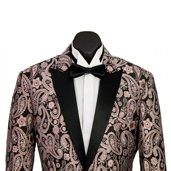 Gold & Black/Pink & Black Paisley Tuxedo Jacket - Bello Per Te Suits ...